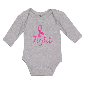 Long Sleeve Bodysuit Baby Fight Breast Cancer Ribbon Boy & Girl Clothes Cotton