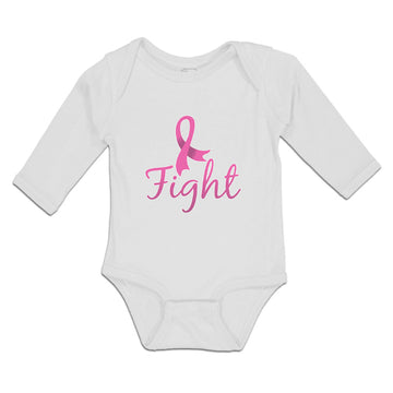 Long Sleeve Bodysuit Baby Fight Breast Cancer Ribbon Boy & Girl Clothes Cotton