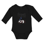 Long Sleeve Bodysuit Baby Sweets Dreams Toy Panda Sleeping with Hands up Cotton