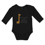 Long Sleeve Bodysuit Baby God Has Big Plans for Me Giraffe Wild Animal Cotton - Cute Rascals