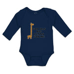 Long Sleeve Bodysuit Baby God Has Big Plans for Me Giraffe Wild Animal Cotton - Cute Rascals