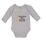 Long Sleeve Bodysuit Baby God Has Big Plans for Me Giraffe Wild Animal Cotton - Cute Rascals