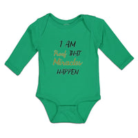 Long Sleeve Bodysuit Baby I Am Proof That Miracles Happen Boy & Girl Clothes - Cute Rascals