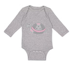 Long Sleeve Bodysuit Baby Pink and Grey Turtle Funny Boy & Girl Clothes Cotton