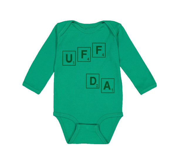 Long Sleeve Bodysuit Baby Scrabble Uff Da Funny Humor Boy & Girl Clothes Cotton