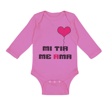 Long Sleeve Bodysuit Baby Spanish Mi Tia Me Ama Aunt Loves Me Boy & Girl Clothes