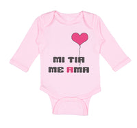 Long Sleeve Bodysuit Baby Spanish Mi Tia Me Ama Aunt Loves Me Boy & Girl Clothes