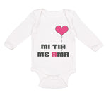 Long Sleeve Bodysuit Baby Spanish Mi Tia Me Ama Aunt Loves Me Boy & Girl Clothes