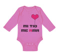 Long Sleeve Bodysuit Baby Spanish Mi Tio Me Ama Mu Uncle Loves Me B Cotton