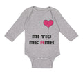 Long Sleeve Bodysuit Baby Spanish Mi Tio Me Ama Mu Uncle Loves Me B Cotton