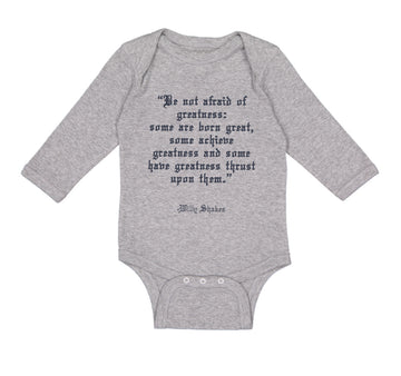 Long Sleeve Bodysuit Baby Quotation from Willy Shakes Funny Humor Cotton