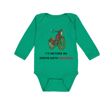 Long Sleeve Bodysuit Baby Motorcycle I'D Rather Be Riding Grandpa Grandfather