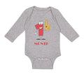 Long Sleeve Bodysuit Baby Number 1 Month Birthday Funny Humor Boy & Girl Clothes