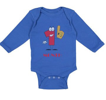 Long Sleeve Bodysuit Baby Number 1 Month Birthday Funny Humor Boy & Girl Clothes