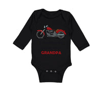 Long Sleeve Bodysuit Baby I'D Grandpa Biking Bike Grandfather Dad Cotton
