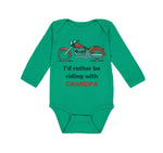 Long Sleeve Bodysuit Baby I'D Grandpa Biking Bike Grandfather Dad Cotton