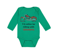 Long Sleeve Bodysuit Baby I'D Grandpa Biking Bike Grandfather Dad Cotton