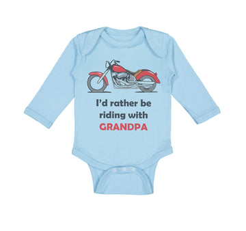 Long Sleeve Bodysuit Baby I'D Grandpa Biking Bike Grandfather Dad Cotton