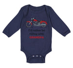 Long Sleeve Bodysuit Baby I'D Grandpa Biking Bike Grandfather Dad Cotton