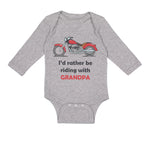 Long Sleeve Bodysuit Baby I'D Grandpa Biking Bike Grandfather Dad Cotton