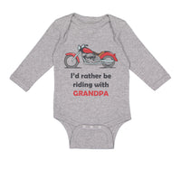 Long Sleeve Bodysuit Baby I'D Grandpa Biking Bike Grandfather Dad Cotton