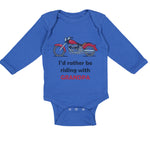 Long Sleeve Bodysuit Baby I'D Grandpa Biking Bike Grandfather Dad Cotton