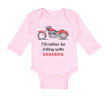 Long Sleeve Bodysuit Baby I'D Grandpa Biking Bike Grandfather Dad Cotton
