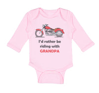 Long Sleeve Bodysuit Baby I'D Grandpa Biking Bike Grandfather Dad Cotton