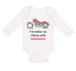 Long Sleeve Bodysuit Baby I'D Grandpa Biking Bike Grandfather Dad Cotton