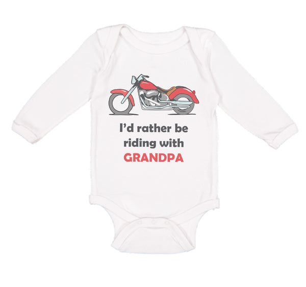 Long Sleeve Bodysuit Baby I'D Grandpa Biking Bike Grandfather Dad Cotton