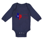 Long Sleeve Bodysuit Baby Wasn'T Born in Texas but Got Here Fast Cotton