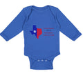 Long Sleeve Bodysuit Baby Wasn'T Born in Texas but Got Here Fast Cotton