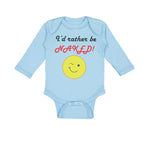 Long Sleeve Bodysuit Baby I'D Rather Be Naked! Style B Funny Humor Cotton