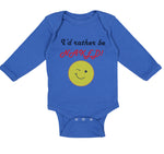 Long Sleeve Bodysuit Baby I'D Rather Be Naked! Style B Funny Humor Cotton