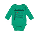 Long Sleeve Bodysuit Baby To Do List Crap Pants Nap Stuck Titties Funny Humor