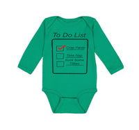 Long Sleeve Bodysuit Baby To Do List Crap Pants Nap Stuck Titties Funny Humor