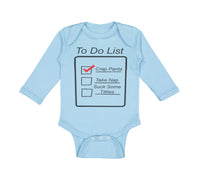 Long Sleeve Bodysuit Baby To Do List Crap Pants Nap Stuck Titties Funny Humor