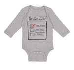 Long Sleeve Bodysuit Baby To Do List Crap Pants Nap Stuck Titties Funny Humor