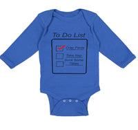 Long Sleeve Bodysuit Baby To Do List Crap Pants Nap Stuck Titties Funny Humor