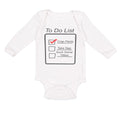 Long Sleeve Bodysuit Baby To Do List Crap Pants Nap Stuck Titties Funny Humor