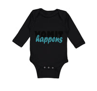 Long Sleeve Bodysuit Baby Vomit Happens Funny Humor Boy & Girl Clothes Cotton