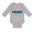 Long Sleeve Bodysuit Baby Vomit Happens Funny Humor Boy & Girl Clothes Cotton