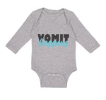 Long Sleeve Bodysuit Baby Vomit Happens Funny Humor Boy & Girl Clothes Cotton