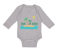 Long Sleeve Bodysuit Baby Made in Hawaii Style E Boy & Girl Clothes Cotton