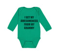 Long Sleeve Bodysuit Baby My Awesomeness Grammy Grandmother Grandma B Cotton