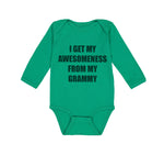 Long Sleeve Bodysuit Baby My Awesomeness Grammy Grandmother Grandma B Cotton
