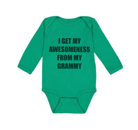 Long Sleeve Bodysuit Baby My Awesomeness Grammy Grandmother Grandma B Cotton