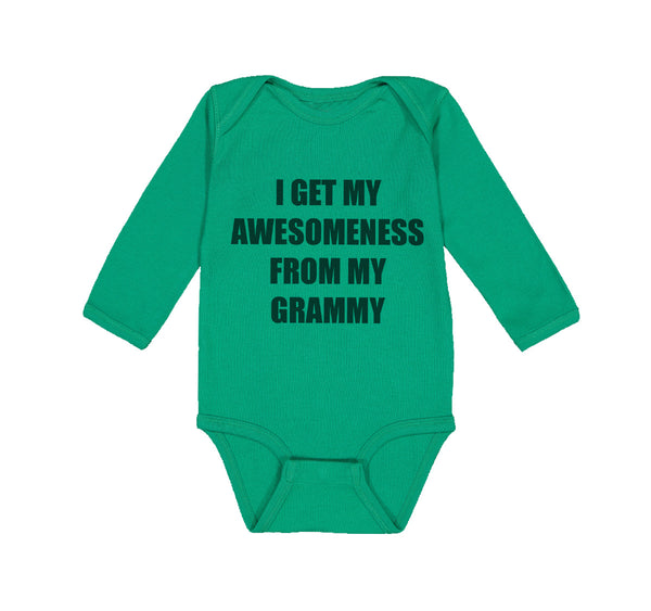 Long Sleeve Bodysuit Baby My Awesomeness Grammy Grandmother Grandma B Cotton