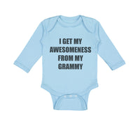 Long Sleeve Bodysuit Baby My Awesomeness Grammy Grandmother Grandma B Cotton