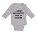 Long Sleeve Bodysuit Baby My Awesomeness Grammy Grandmother Grandma B Cotton